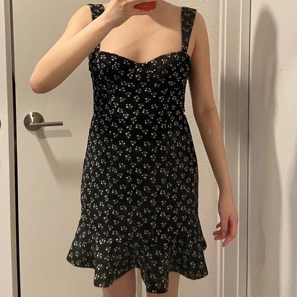 daisy flirty floral black mini dress from hutch